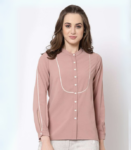 Women Peach-Coloured Casual Shirt