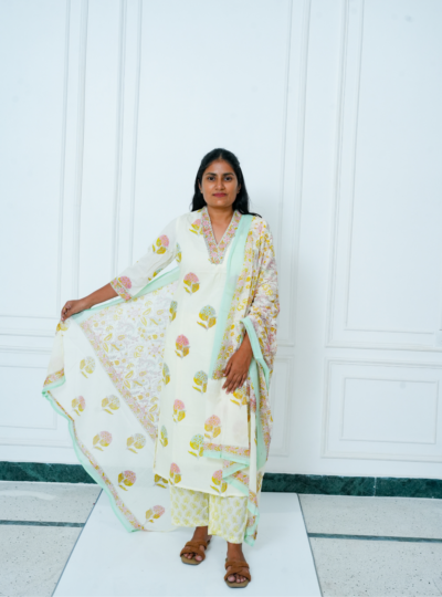 Off White Premium Mal cotton Kurta Set