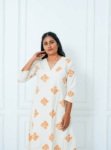 White Block Print Kurta Set