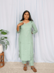 Mint Green Chikankari Work Cotton Kurta Set