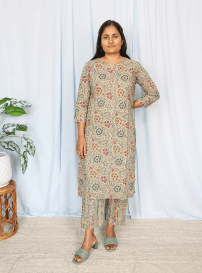 Floral Print Cotton Kurta Set