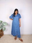 Blue Small Floral embroidered Kurta Set